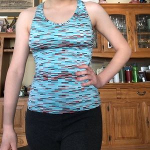 Blue striped sports bra never used